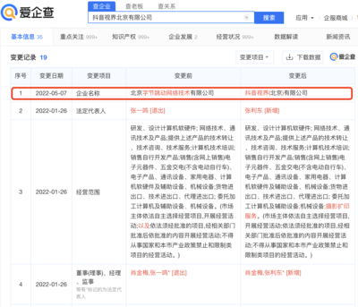 抖音集团在北京注册新公司，今日头条再拓业务版图